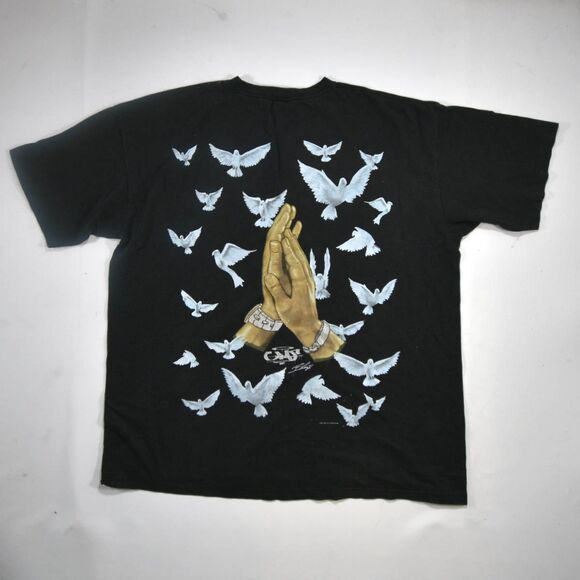 Vintage Y2K Give Me Face Hip Hop Praying Hands and Doves T-shirt - 3XL - Picture 1 of 5